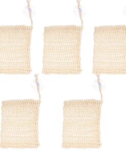 VALICLUD 5 Stck Teiliges Seifensäckchen aus Natürlichem Baumwoll Leinen mit Kordelzug Langlebiges Peeling Seifennetz für Festen Seifenstücke Sanfte Hautpflege Praktische Aufbewahrung für