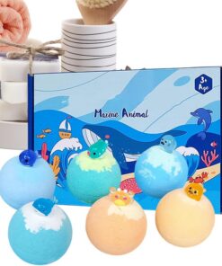 Badebälle Set 6-teilig handgefertigt natürlich lustig | Mädchen Sprudel Salz-Badebomben Set für zu Hause Badewanne Baden Entspannung Geburtstag Feiertage sowie Party-Geschenke