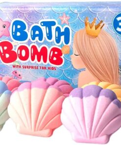 Schaumstoff-Badeball-Set – 6 dekorative Badeblasen in Muschelform, Reinigungskugeln für die Haut mit einem lustigen Spielzeug im Inneren, Entspannungsset, Spa