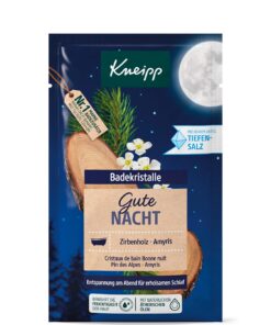 Kneipp Badekristalle Gute Nacht - mit naturreinem Tiefensalz der Saline Luisenhall & ätherischen Ölen aus Zirbenholz & Amyris - 60g