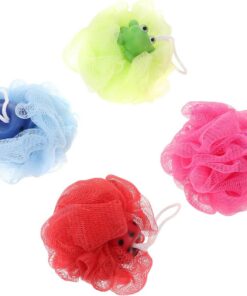 VALICLUD 4 Stück 4 Stück Badeschwämme Luffa mit Tiermotiven 10cm Peeling Schwamm Sanfter Körperpeeling Schwamm für Empfindliche Haut Weiche Duschnetze für Kinderbad