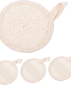 VALICLUD 4 Stück Luffaschwämme für Dusche Sanftes Peeling 8cm Natürliche Luffafasern für Körperreinigung Tragbar für Reisen