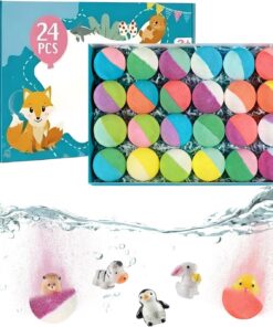 Badebälle mit Spielzeug 24 Stück, bunte Schaumbäder in Regenbogenfarben | für Kinder, und Mädchen für Teenager, , Kinder, , Mädchen