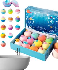 Bath Balls Toys, Handmade Colorful Fizz, Kids Bath Toy Kit, Fun Body Cleaner Bath Balls with Toys Inside for Home Bathroom Kindergarten Entspannung Play Boys Girls 7,68 x 5,39 x 1,85 Zoll