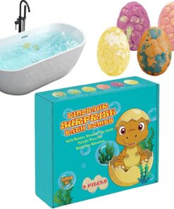 Badebomben für Mädchen,4 Stück Eiförmige Seife Mit Langanhaltendem Duft | Lustiges Schaumbad mit Dinosaurier-Spielzeug innen,Spa Entspannung Geburtstag Sommer Selbstsorge
