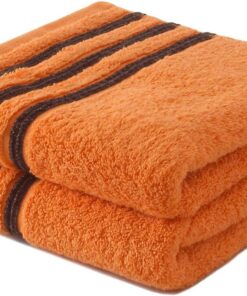Collection Waschlappe, Frottee, 550 g, 100% hochwertige Baumwolle, Baumwolle, Orange/Chocolat, 2 Serviettes de Toilette