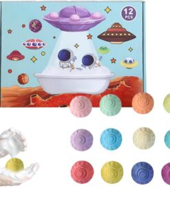Kinder Badebälle Mit Spielzeug 12 Stück Space Saucer Körperreinigung | Schaumbad-Ball-Set Für , Mädchen, Geburtstag, Ferien, Sommer, Reise, Badezimmer, Toilette, WC, Hotel, Zuhause