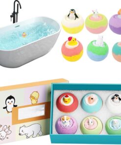 Badebälle für Frauen 6 Stück Duschdampfer mit anhaltendem Duft | Handgemachte Badekugeln mit Spielzeugtier im Inneren für Spa Geburtstag Entspannung Sommer Selbstfürsorge Strumpffüller