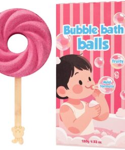 Badekugeln für Kinder Lutscherförmige Brausetabletten mit Duft | Natürliches Bio-Badeelixier für Entspannung, Spa, Sommer, Self-Care, Geburtstag, Feiertag, für Kinder