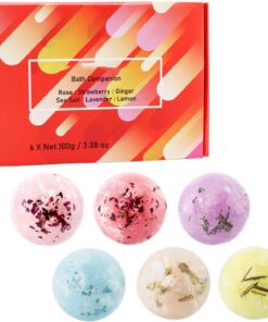 Badekugel | Entspannende Badekugeln Set | 6er Set Badekugeln Natürliche | Badekugeln zur Entspannung Handgemachte Badekugeln Set mit Ölen Aromatherapie Badekugeln für Männer & Frauen
