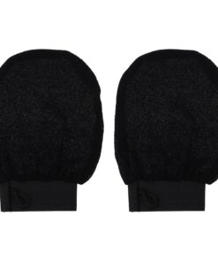 Peelinghandschuhe aus Viskose Duschhandschuhe für Gründliche Reinigung und Sanftes Peeling Beim Baden und Körperwaschen in Schwarz