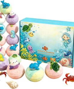 Badebälle für Kids 12 Stück farbenfrohe und sanfte schäumende Badekugeln | Badebälle Spielzeug Geschenkkorb Füller Für Teenager Jungs Mädchen Tochter Und