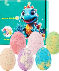 Badebomben mit Spielzeug 6 Stück Dino-Ei Erfrischendes Bad | Badesalz für , Mädchen, Zuhause, Reise, Hotel & Kinder