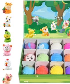 Badeball mit Spielzeug 12 Stück Körperreiniger mit Tierfigur als | Badesalz-Bälle für Mädchen, , Kinder, , Fest & Geburtstag