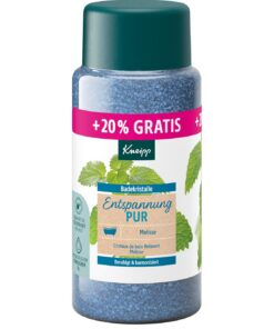 Kneipp Badekristalle Entspannung Pur -Sondergröße- mit naturreinem Tiefensalz und ätherischem Öl der indischen Melisse und Extrakt der Zitronenmelisse, limitierte Edition, 720g