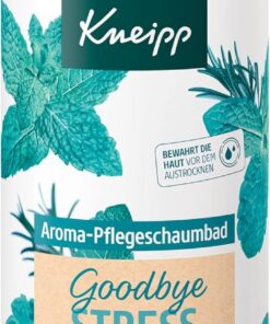 Kneipp Aroma-Pflegeschaumbad Goodbye Stress - Badezusatz mit ätherischen Ölen aus Rosmarin & Wasserminze für weniger Stress & positive Energie - erfrischender Duft - 400ml
