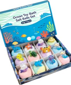 Badebälle Mit Spielzeug Im Inneren, Reichhaltige Schaumblasen, 1 Set/12 Stück, Duschbomben Für Kinder, Meeresspielzeug-Badesalzball, Sanft Hautfreundlich, Für Teenager, Familienkinder, Und Mädc