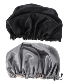 STOBAZA 2stücke Haar Schlafhaube Badekappe Duschhaube Elastische Haube zum Schutz der Haare Beim Duschen und Schlafen Strapazierfähiges Material Geruchsneutral