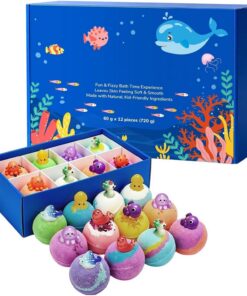 Adult Bubble Bath - with Toys, Fragrance Salt Ball, 12 Pieces Foam Bath Ball for Women, Wife, Men, Grandma Girls Youth Family Home Travel, Relaxing Baths Time Spa Fun Set