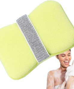 Badeschwamm, Seifensparbeutel, Körperschrubber, sanftes Peeling, schnell trocknendes Material, Dusche, Reisen, Camping, 12 x 8,5 x 2 cm, Weiß, 1 Stück