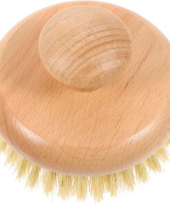 OUNONA Runde Körperbürste aus Chinesischem Kirschholz und Sisal 10X10cm Gründlich Reinigend und Exfolierend Baderückenbürste für Wellness im Bad