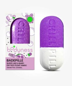 BODYNESS Bath Bomb Chill Pill - Badebombe in Pillenform, Badekugel für Hautpflege und Entspannung mit Aroma, 70g