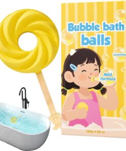 Süße Badebälle für Kinder Lutscher-Form Badezubehör | Schaumbad Balls für Mädchen Geburtstag Reisen Zuhause Kita Bad Spieltreffen Sommer