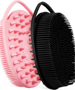 STOBAZA Silikon Duschbürste Körperbürste 2 Stück mit Doppelseitigem Design und Vielseitig rutschfest mit Unterschiedlicher Borstendicke für Dusche und Badezimmer