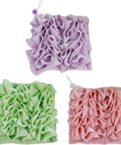 3er Set Sanftes Bad mit integrierter Seifentasche Reichhaltige Blasenproduktion Tägliches Badezimmerzubehör Seifenhalter Badeschwamm