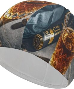 Badekappe für Zigarren und Whiskey, hohe Elastizität, passend für langes Haar, kurzes Haar, bequeme, große Duschhaube für Zugreduzierung und Haarschutz