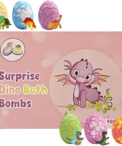 Badekugeln mit Spielzeug für Mädchen - 6-teiliges Dinosaurier-Set fürs Badezimmer | Brausebomben Set | Geschenk für Mädchen, Geburtstag, Zuhause, Reise, Bad, Hotel,