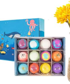 Badebälle für Kinder 12 Erfrischende Körperpflege Badekugeln | Schaumbad-Spa-Set mit Spielzeug für Reise, Hotel, Badewanne, Zuhause, Spa