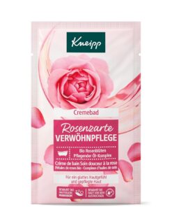 Kneipp Cremebad Rosenzarte Verwöhnpflege - Badezusatz mit hochwertigem Extrakt aus Bio Rosenblüten und einem pflegendem Öl-Komplex - Schenkt ein glattes Hautgefühl und pflegt die Haut - 50ml
