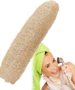 Badeschwammkürbiss, natürlicher Luffaschwamm, Körper-Pouf mit Reinigungsbürsten, Badebürste, Badezubehör, ideal für Dusche, Badezimmer, Reisen, Haustierpflege, Geschirrspülen