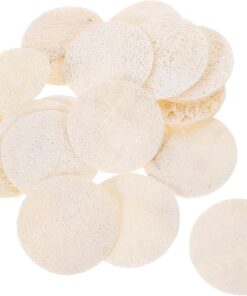 Healvian Natürliche Luffa Pads mit Tiefenwirksamem Peeling 18 Stück zur Gesichts und Körperreinigung und Praktischem Runden Schwamm für Dusche und Bad