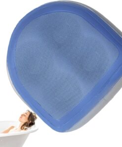 Inflatable Hot Tub Booster Seat Cushion, Spa Bathtubs Blow Up Seats Pad Chair, Comfortable Bathtub Boosters, Hot Tubs Accessories for Relaxing Soaks, Adults, Black, Blue