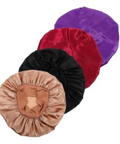 VALICLUD 4stücke Schlafhaube aus Hochwertigem Material Haarhaube zum Schlafen für Lockiges und Langes Haar mit Elastischem Band Geeignet für Gesichtswaschen und Spa-verwendung