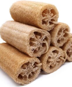 Natürlicher Luffa-Schwamm, METLUCK 6 Stück, Bio-Luffa-Peeling, Körperpeeling, Luffa-Schwamm, natürlicher Luffa-Schwamm, für Männer und Frauen, in der Badewanne, Dusche, Tiefenreinigung