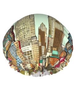 Austin Texas Duschhaube für Frauen, wiederverwendbar, doppellagig, Badekappe, Haarnütze, wasserdicht, elastisches Band, Damen, Spa, Salon, Duschhut, Haarkappen