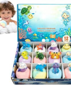 Badebälle Mit Spielzeug Drin 12 Stück Regenbogenfarbener Bunter | Kinder Strumpffüller Badebälle Für Teenager Jungs Mädchen Tochter Und