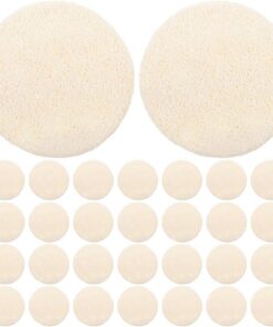 MAGICLULU 50 Stück Gesichtspeeling Schwämme aus Natürlichem Luffa Handgefertigt 5,6 X 5,6cm Sanfte Hautreinigung und Peeling für Damen und Herren im Bad