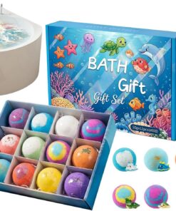 Badesalz Kugel 12 Stücke Natürliches Entspannendes Blasenset | Badesalz Spielzeug für Badezimmer, Badewanne, Haus, Innenbereich und Außenbereich, Mädchen, , Kinder