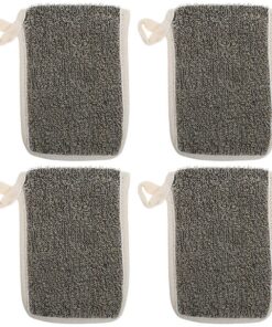 OUNONA 4 Stück-pack Tragbare Seifensäckchen aus Schwarzem Leinen mit Komfortabler Textur zum Aufhängen Geeignet für Hotel und Zuhause