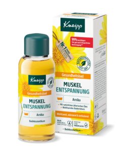 Kneipp Gesundheitsbad Muskel Entspannung - Badeöl mit wertvollem Extrakt der Arnika & ätherischen Ölen aus Cabreuva, Rosmarin & Pinus-Arten - belebt & tut gut nach körperlicher Anstrengung - 100ml