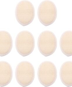 OUNONA Einweg Luffa Peelingbürste Beige 10 Stück aus Loofah Schwamm und Stoff für Sanfte Hautreinigung und Peeling im Badezimmer und Studentenwohnheim