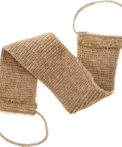 STOBAZA Luffaschwamm langer Rückenbürste mit Griff aus Jute für Tiefes Peeling für Damen und Herren zur Effektiven Reinigung unter Dusche
