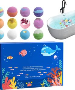 Badebomben Mit Spielzeug Für Mädchen 12 Stück Meeresmotiv-Badezusatz | Sprudelnde Badebomben Für Kinder Mädchen Damen Kinder Geburtstag Urlaub Sommer Reise Bad WC Hotel Zuhause