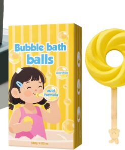 Adult Bubble Bath - Cute Lollipop Shape Fragrance Salt Ball | 6 Pieces Foam Bath Ball with Soothing Fragrance for Relaxing and Moisturizing Skin with Fun Colorful Design for Women Wife Me