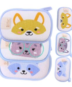 VALICLUD 6stücke Duschhandschuhe mit Cartoonmotiven Badehandschuhe für Junge Mädchen Waschlappen mit Tierdesign Peelinghandschuhe für Dusche und Bad Schaumbadhandschuhe zum Körperpeeling
