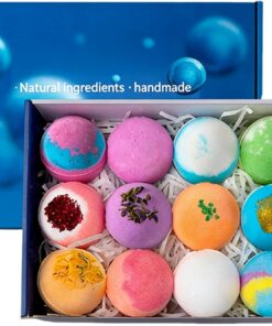 Badebälle 12 Stück getrocknete Blumen Einweichtabletten mit langanhaltendem | Handgefertigte Badebälle Für Mädchen Geburtstag Feiertag Spa Entspannung Selbstpflege